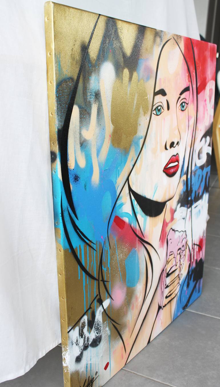 Original Figurative Graffiti Painting by Nathalie Cubéro