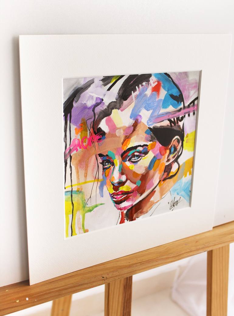 Original Street Art Portrait Painting by Nathalie Cubéro