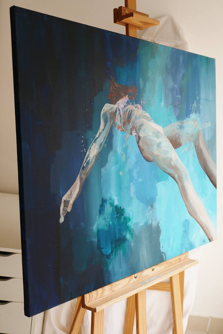 Original Contemporary Water Painting by Nathalie Cubéro