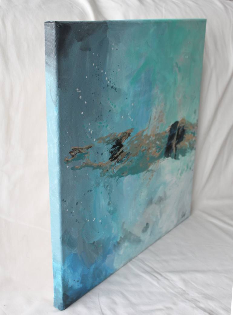Original Abstract Expressionism Sports Painting by Nathalie Cubéro