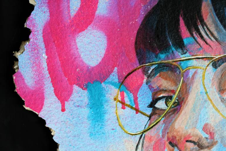 Original Street Art People Painting by Nathalie Cubéro