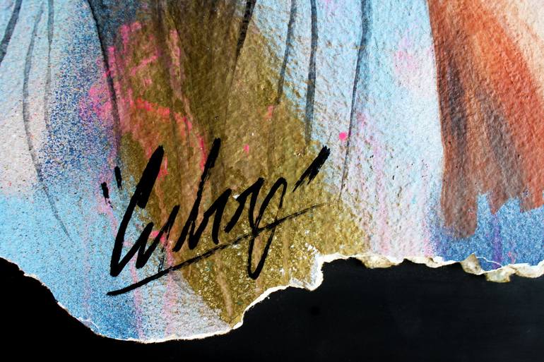 Original Street Art People Painting by Nathalie Cubéro