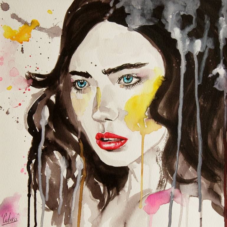 Original Portrait Painting by Nathalie Cubéro