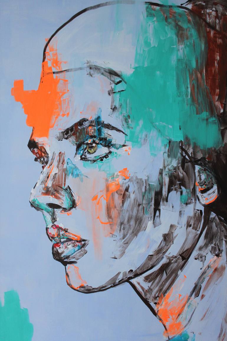Original Abstract Expressionism Women Painting by Nathalie Cubéro