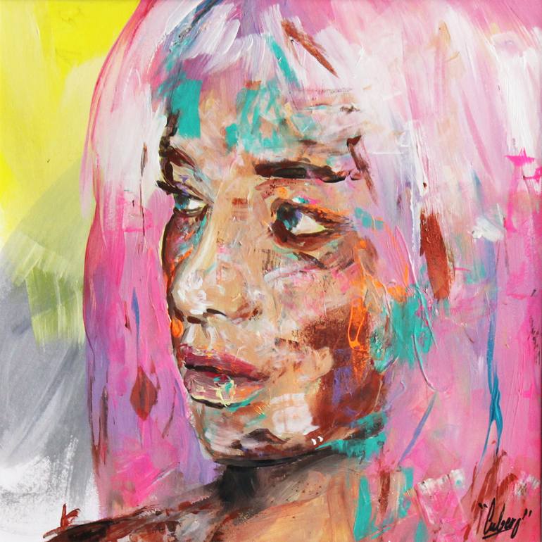 Original Abstract Expressionism Women Painting by Nathalie Cubéro