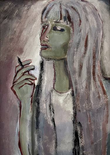 Original Expressionism Women Painting by Eva Helyes