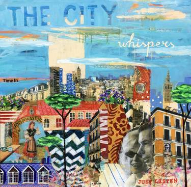 Print of Abstract Cities Paintings by María Burgaz