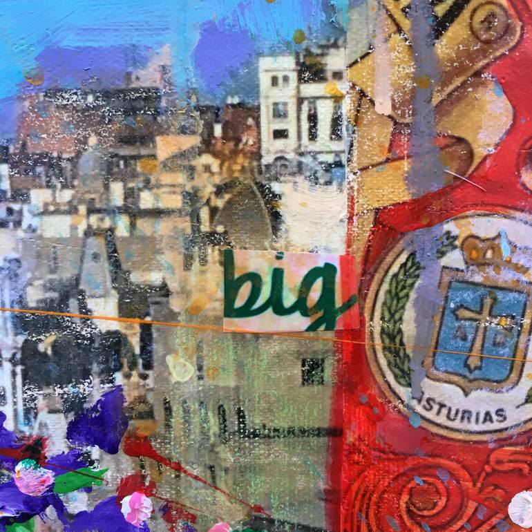 Original Abstract Cities Painting by María Burgaz