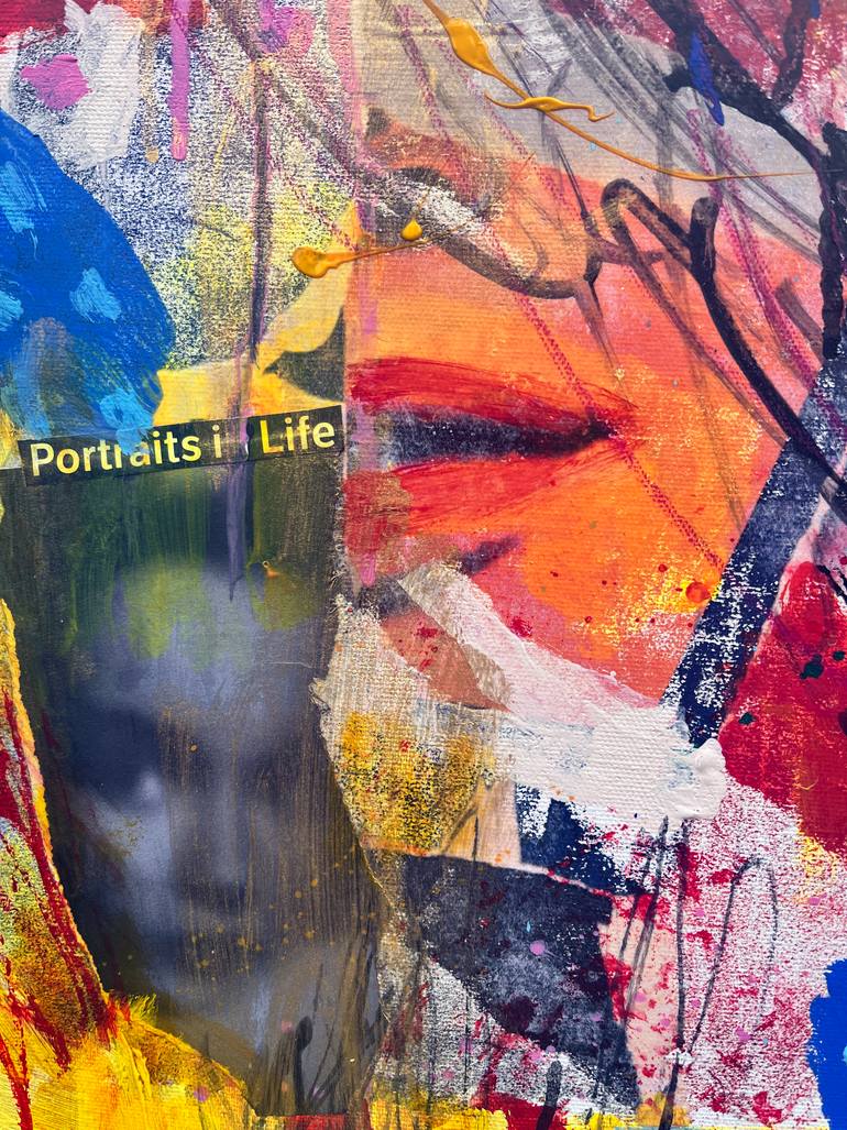Original Pop Art Abstract Painting by Maria Burgaz