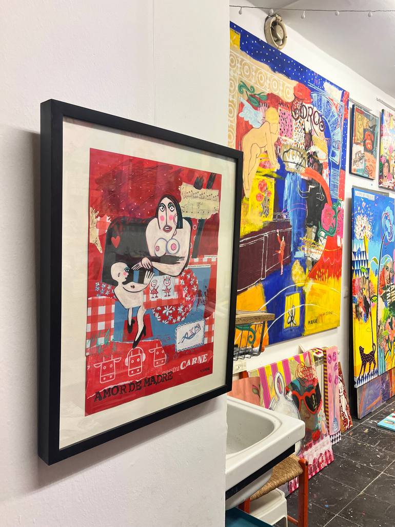 Original Pop Art Cartoon Painting by Maria Burgaz