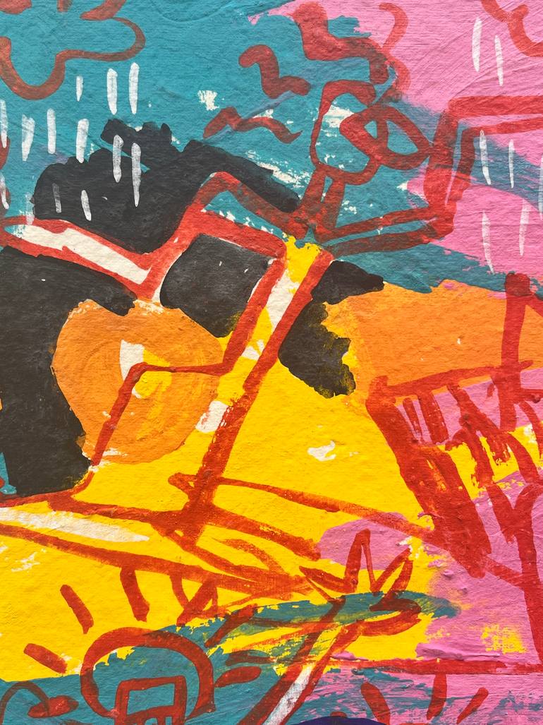 Original Pop Art Abstract Painting by Maria Burgaz