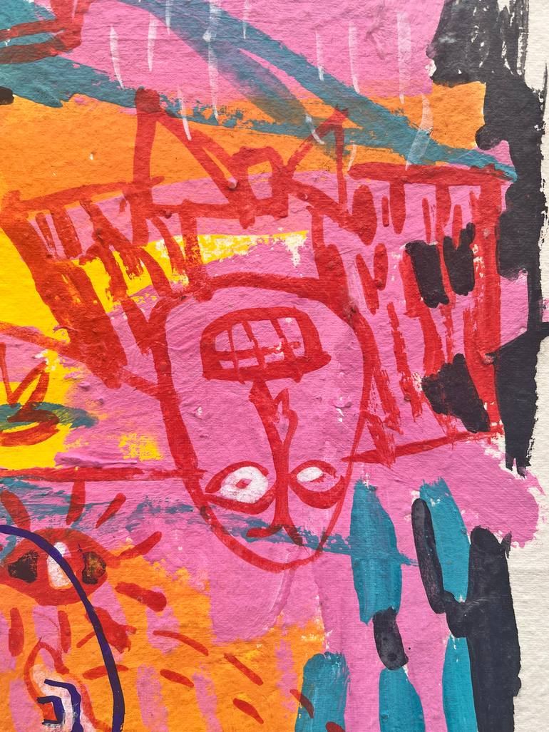 Original Pop Art Abstract Painting by Maria Burgaz