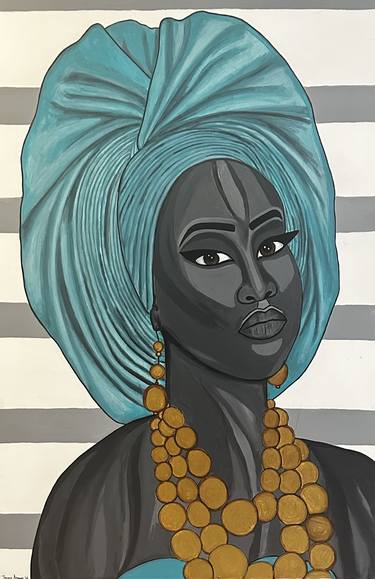 Original Art Deco Women Paintings by Taiwo Apampa