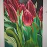 "Červené tulipány", olejomalba na platně