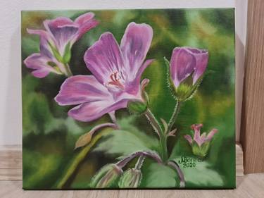 Hand painted painting "Violet flower" thumb