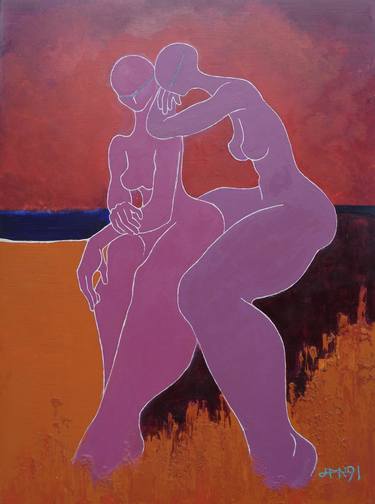 Original Expressionism Women Paintings by Philippe Jamin