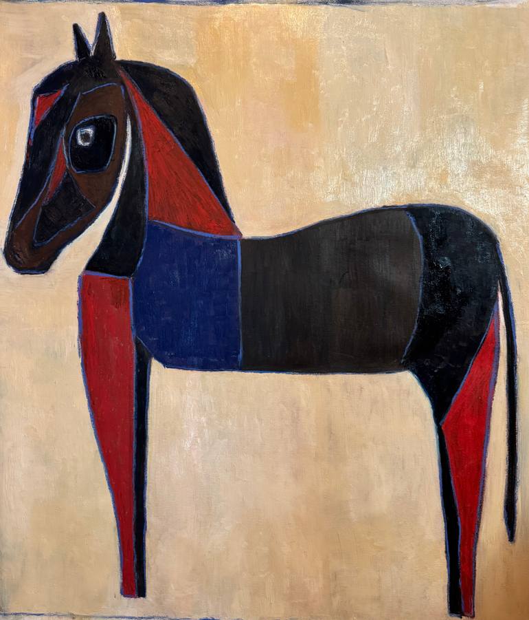 Original Art Deco Animal Painting by Lotta Doll