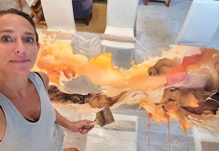 Original Abstract Expressionism Abstract Painting by Isabelle Fournet