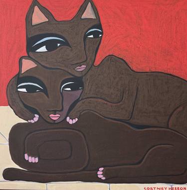 Original Cats Paintings by Cortney Herron