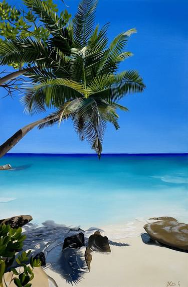 Original Photorealism Beach Paintings by Kitti Garaczi