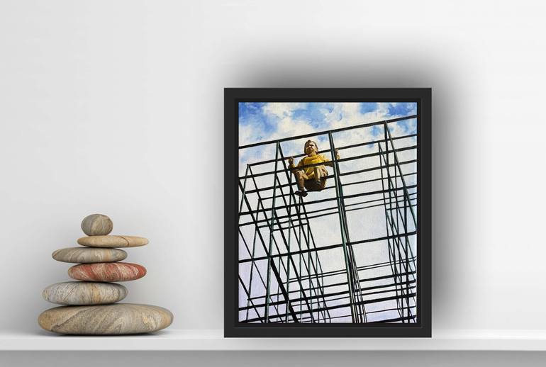 Original Documentary Children Painting by Louise Rieger