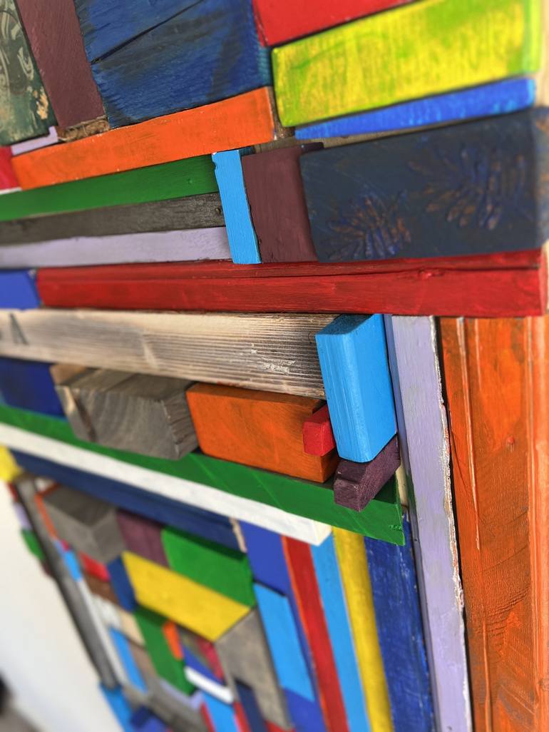 Original 3d Sculpture Geometric Collage by Sonia Dudnicova