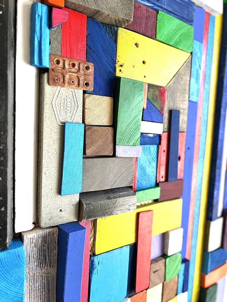 Original 3d Sculpture Geometric Collage by Sonia Dudnicova