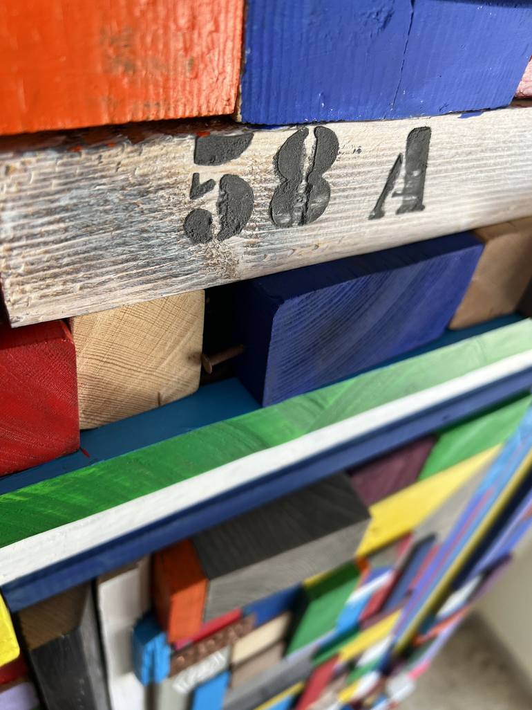 Original 3d Sculpture Geometric Collage by Sonia Dudnicova