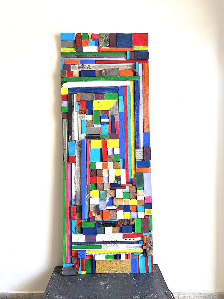 Original 3d Sculpture Geometric Collage by Sonia Dudnicova