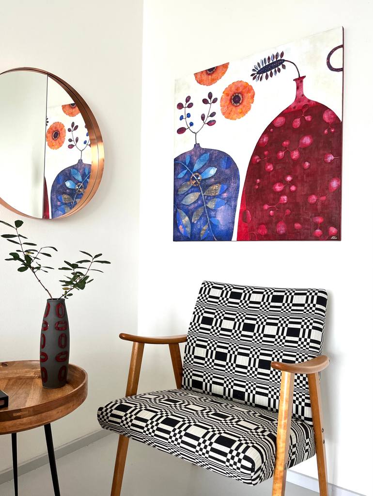 Original Modernism Botanic Painting by Elin Muren