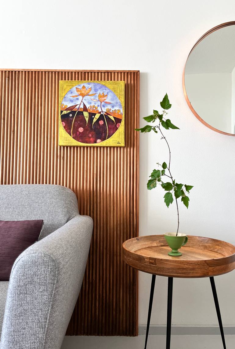 Original Symbolism Floral Painting by Elin Muren