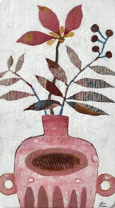 Original Painterly Abstraction Botanic Paintings by Elin Muren