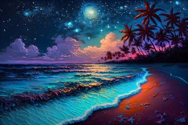 Azure Palm Coast under the Stars, Tropics, Beach thumb
