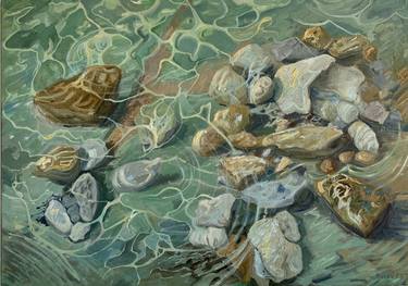 Print of Abstract Seascape Paintings by Yevheniia Bizhko