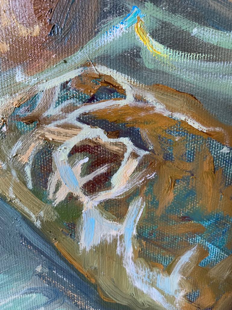 Original Abstract Seascape Painting by Yevheniia Bizhko