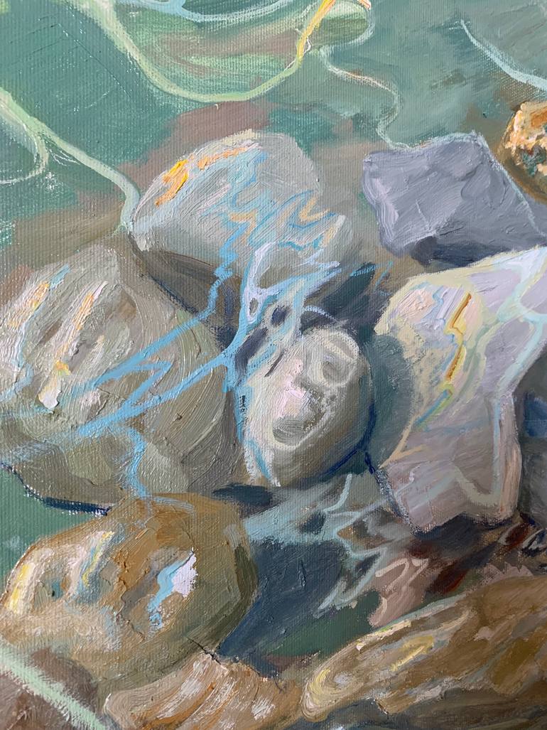 Original Abstract Seascape Painting by Yevheniia Bizhko