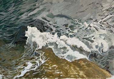 Original Abstract Seascape Painting by Yevheniia Bizhko