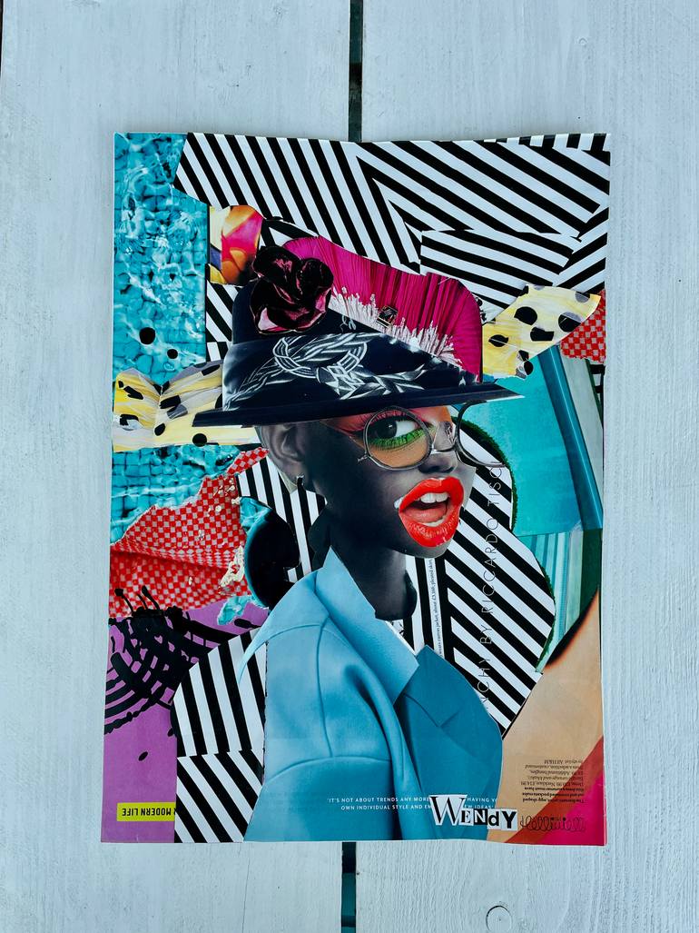 Original Pop Art Fashion Collage by Wendy Helliwell