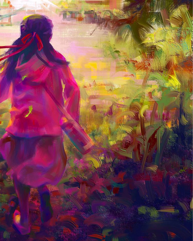 Original Impressionism Portrait Digital by yeduo Voiturin