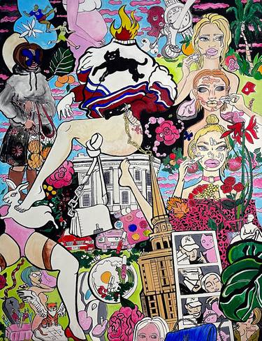 Original Pop Art Fantasy Painting by Ah Sasha