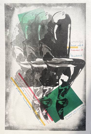 Original Abstract Expressionism Abstract Printmaking by Hayk Grigoryan