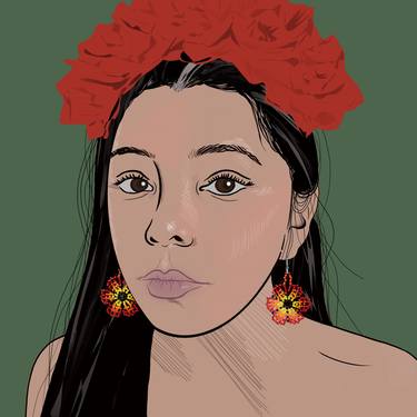 Original Illustration Portrait Digital by Alejandra Jaramillo