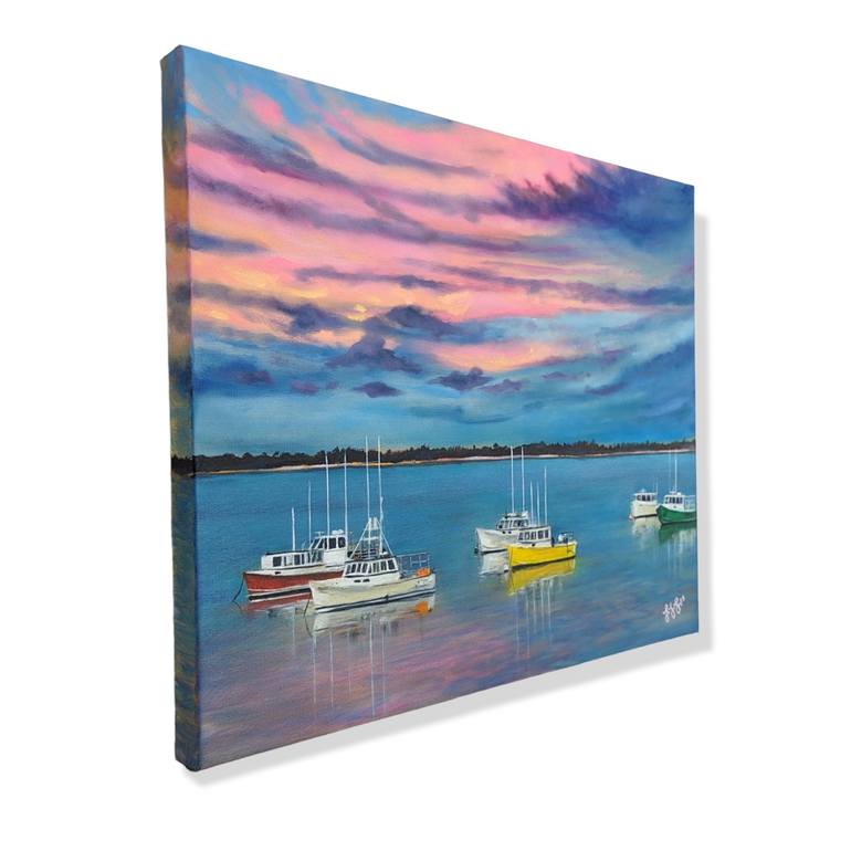 Original Fine Art Boat Painting by Leigh Larson