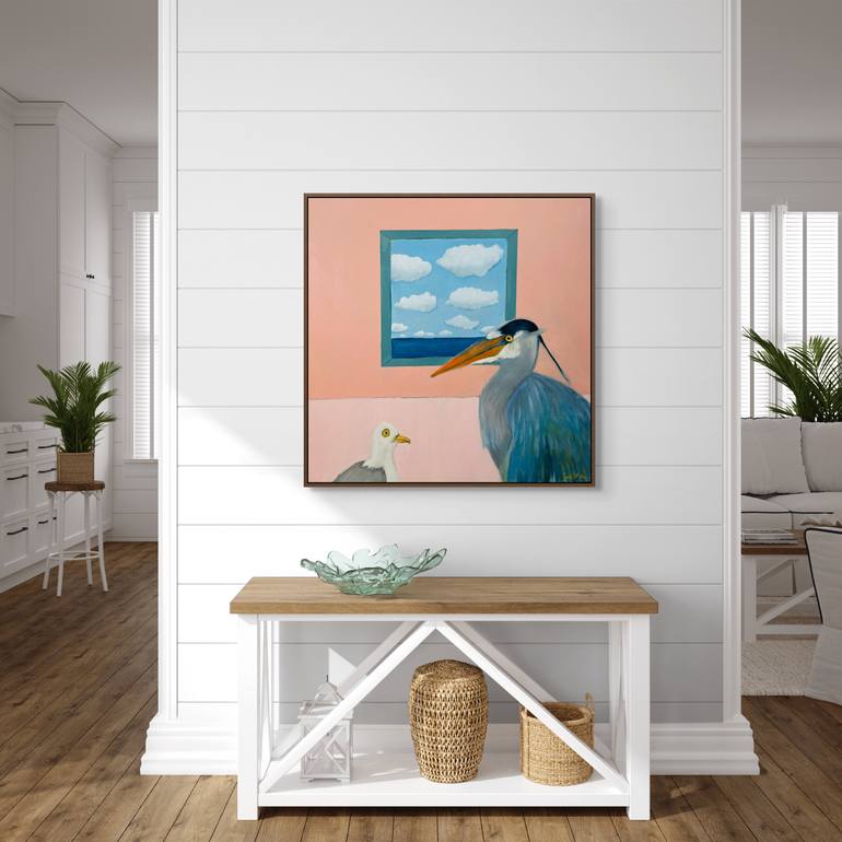 Original Surrealism Beach Painting by Julia Ambrose
