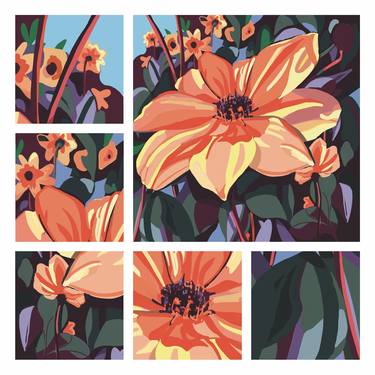 Original Figurative Floral Digital by Aude Simon