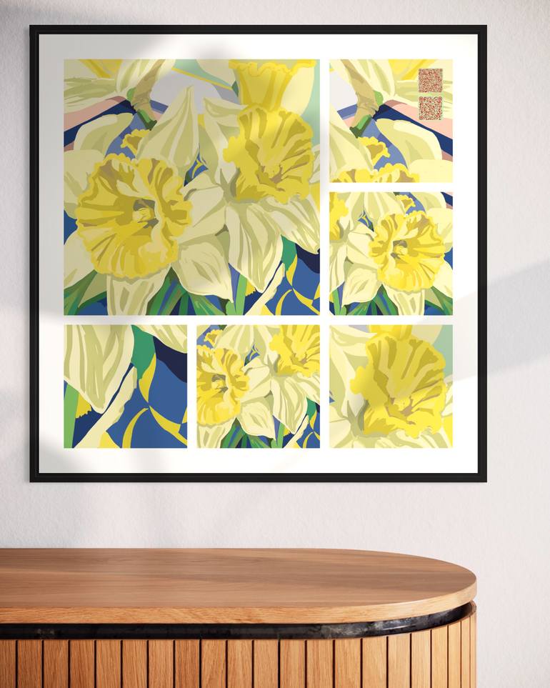 Original Pop Art Floral Digital by Aude Simon