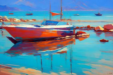 Print of Abstract Sailboat Paintings by Jason Charles