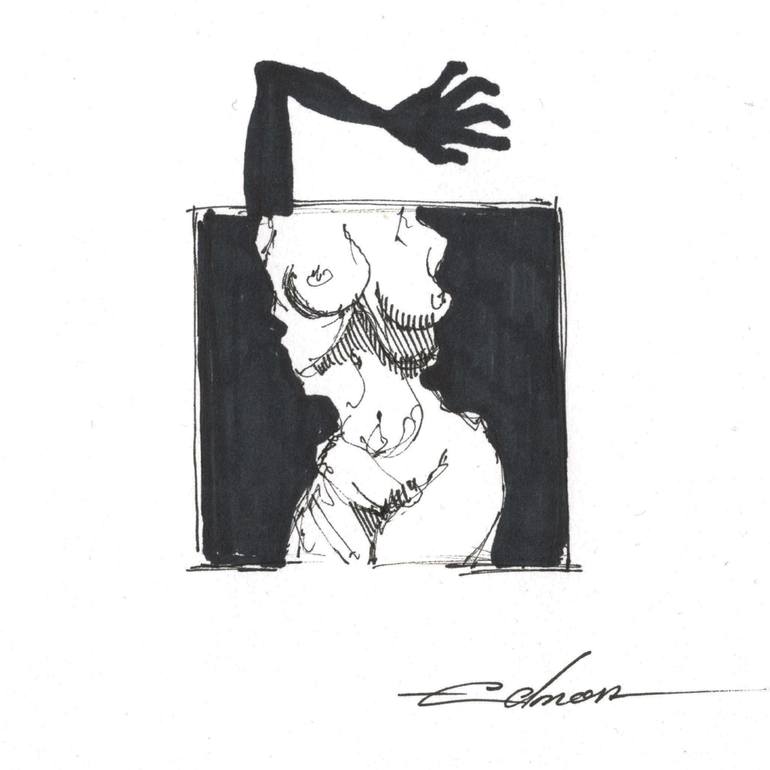 Original Art Deco Body Drawing by Edmon Harikyan