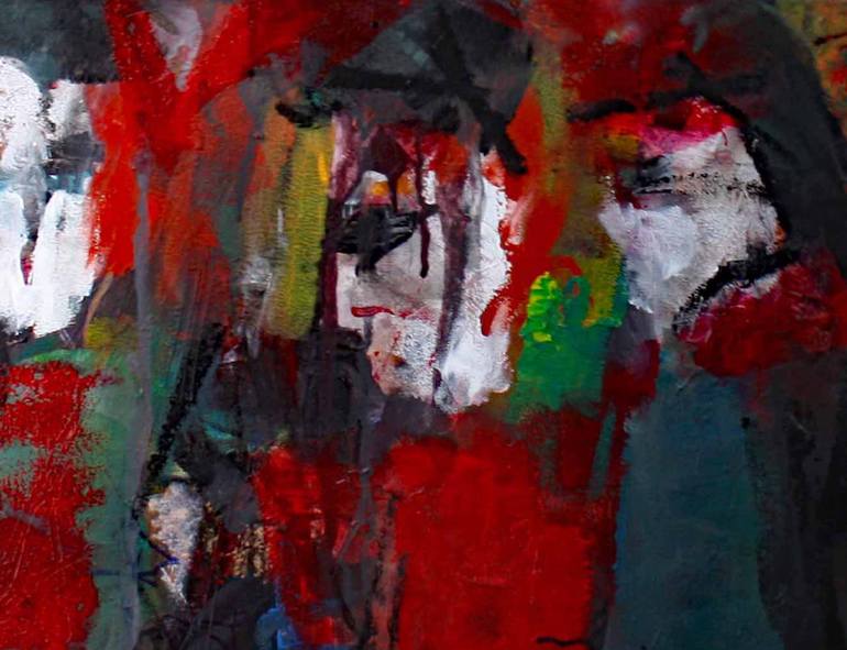 Original Abstract Expressionism People Painting by Jacques Donneaud