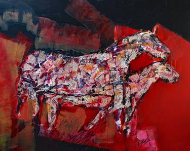 Original Abstract Expressionism Animal Paintings by jacques DONNEAUD